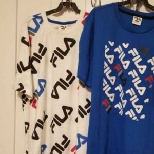 Fila Youth boys 2-pack Shirt Blue and White Nwt 14/16